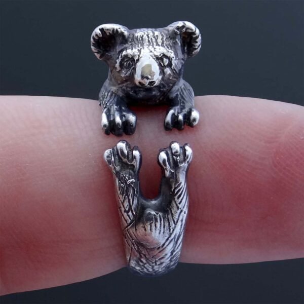 Sterling silver adjustable Koala ring