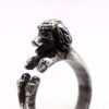 Sterling Silver Poodle Ring, Adjustable Dog Jewelry
