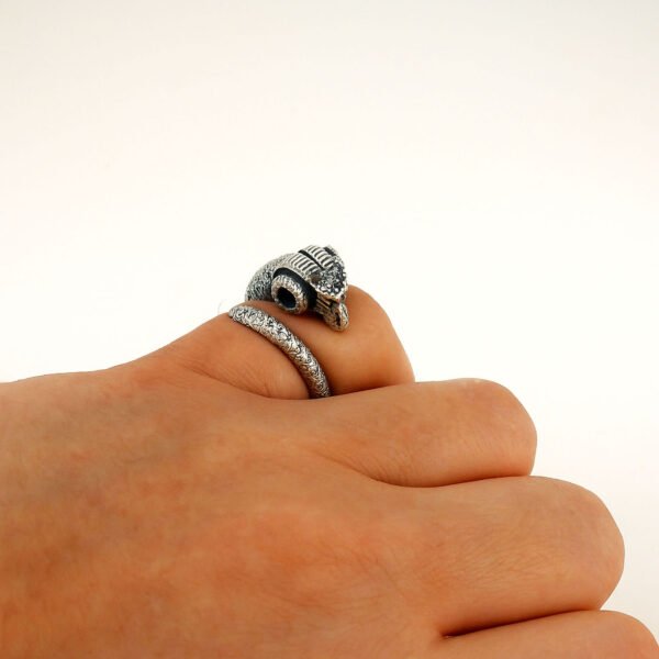 Sterling silver adjustable Ram Ring