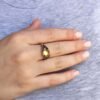 Sterling Silver Tree Branch Ring with Yellow Gemstone