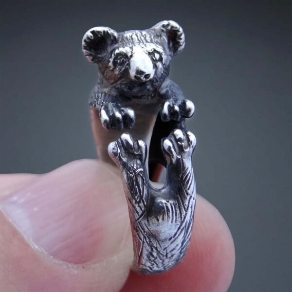 Sterling silver adjustable Koala ring