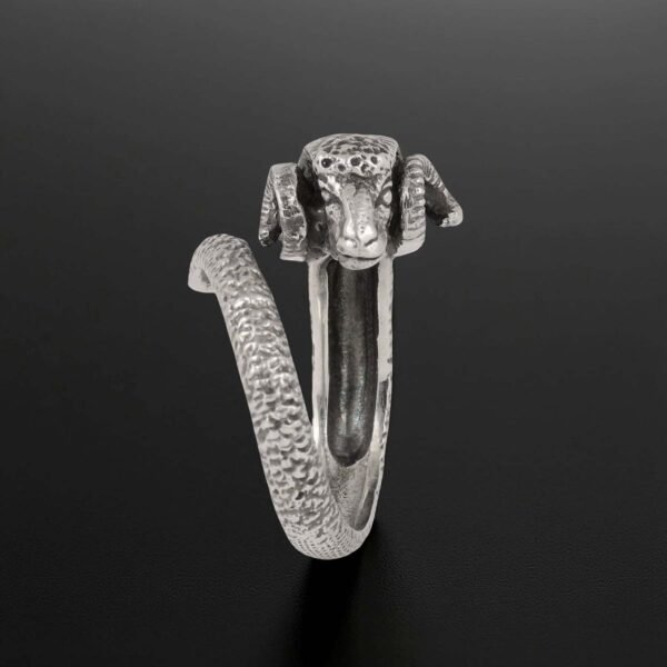 Sterling silver adjustable Ram Ring