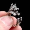 Sterling Silver Adjustable German Shepherd Ring