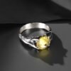 Sterling Silver Tree Branch Ring with Yellow Gemstone