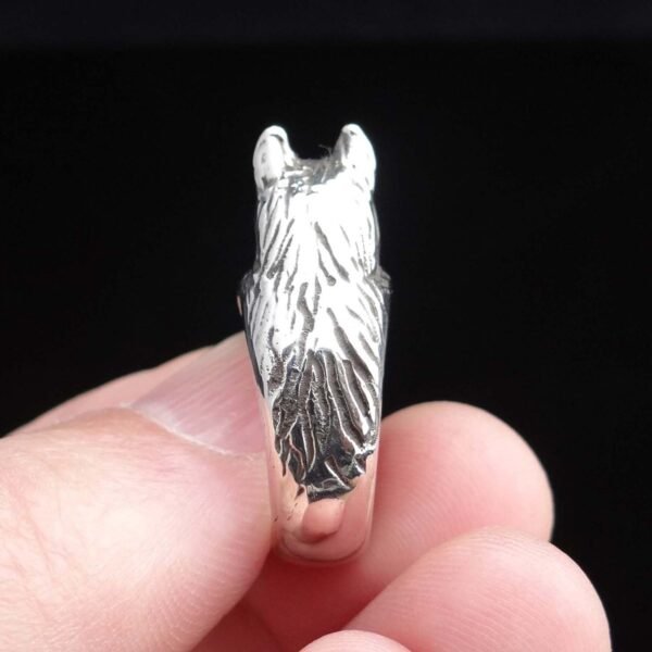 Sterling Silver Adjustable German Shepherd Ring