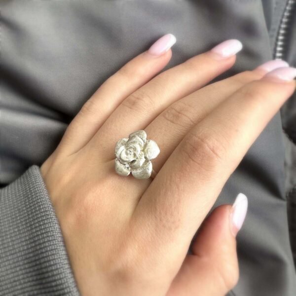 Sterling silver rose ring