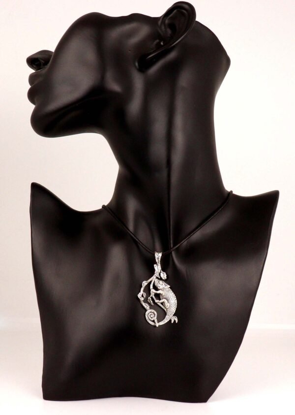 Chameleon Pendant Sterling Silver Lizard Necklace