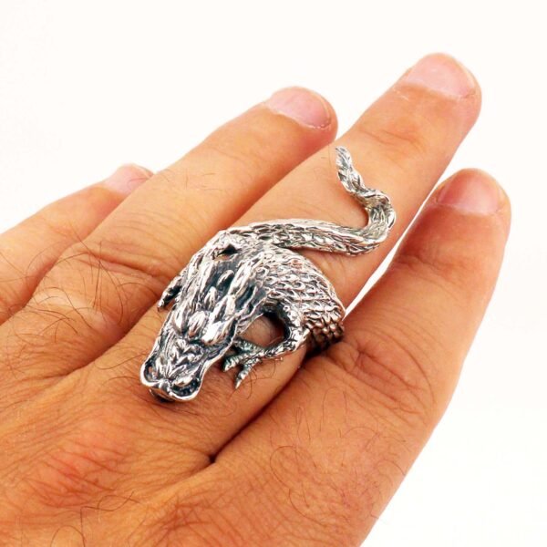 sterling silver dragon ring