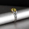 Sterling Silver Tree Branch Ring with Yellow Gemstone