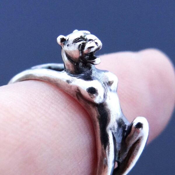 Silver Panther Woman Ring