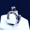 Silver Panther Woman Ring