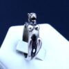 Silver Panther Woman Ring