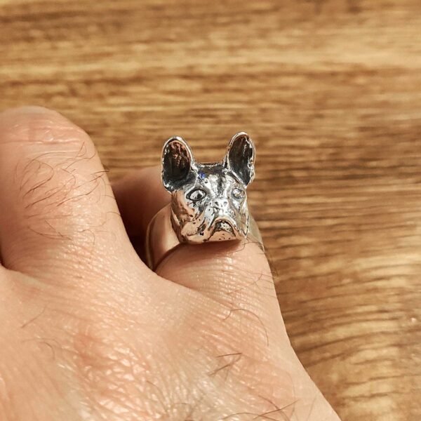 French Bulldog Ring Sterling Silver