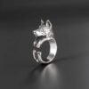 Doberman Dog Ring Sterling Silver