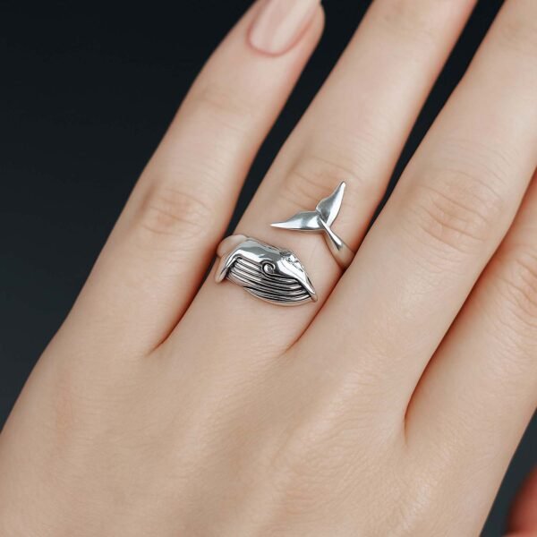 Humpback Whale Ring Sterling Silver