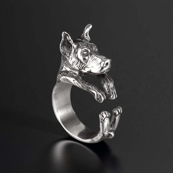 Doberman Dog Ring Sterling Silver Doberman Dog Ring Sterling Silver