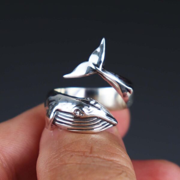 Humpback Whale Ring Sterling Silver