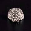 Bulldog Ring Sterling Silver Dog Head Band, Mens Animal Jewelry, Bold Statement Gift for Pet Lover, Sizes 7-12 Bulldog Ring Sterling Silver Dog Head Band, Mens Animal Jewelry