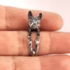 Boston Terrier Ring Sterling Silver Dog Ring Adjustable Animal Jewelry Gift for Boston Mom, Sizes 5-12 Boston Terrier Ring Sterling Silver Dog Ring