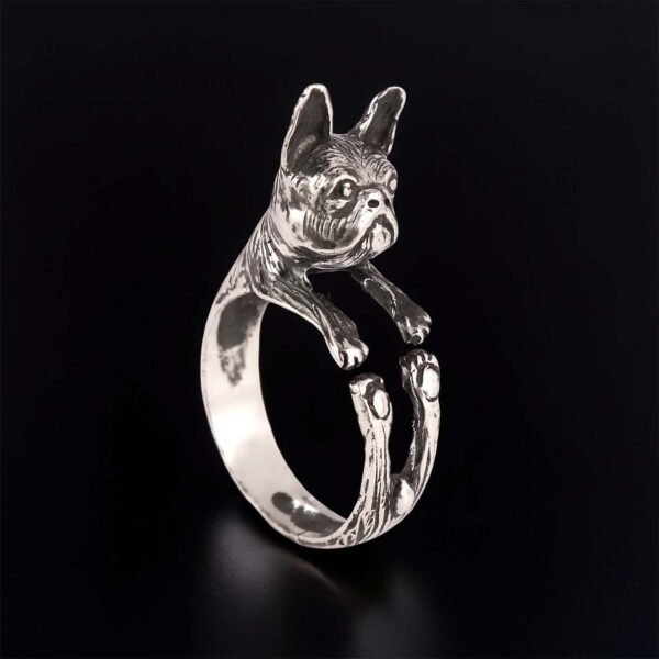 Boston Terrier Ring Sterling Silver Dog Ring