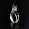 Boston Terrier Ring Sterling Silver Dog Ring Adjustable Animal Jewelry Gift for Boston Mom, Sizes 5-12 Boston Terrier Ring Sterling Silver Dog Ring