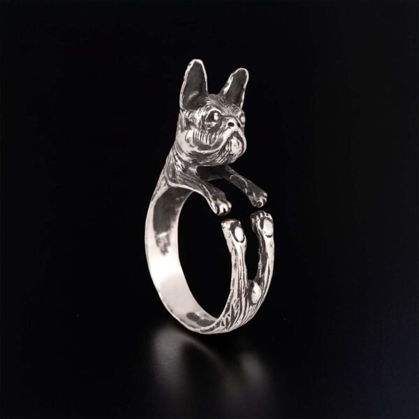 Boston Terrier Ring Sterling Silver Dog Ring