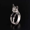 Boston Terrier Ring Sterling Silver Dog Ring Adjustable Animal Jewelry Gift for Boston Mom, Sizes 5-12 Boston Terrier Ring Sterling Silver Dog Ring