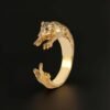 Opossum Ring Brass, Gold Tone Animal Ring, Adjustable Wildlife Jewelry, Unique Statement Ring, Sizes 5-10 Opossum ring in brass