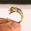 Opossum Ring Brass, Gold Tone Animal Ring, Adjustable Wildlife Jewelry, Unique Statement Ring, Sizes 5-10 Opossum ring in brass