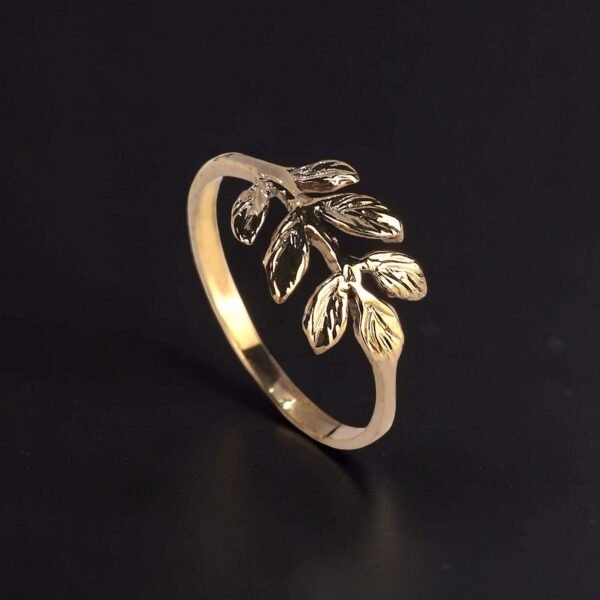 Brass Leaf Branch Ring