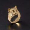Brass Cat Head Ring