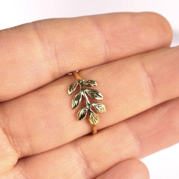 Brass Leaf Branch Ring