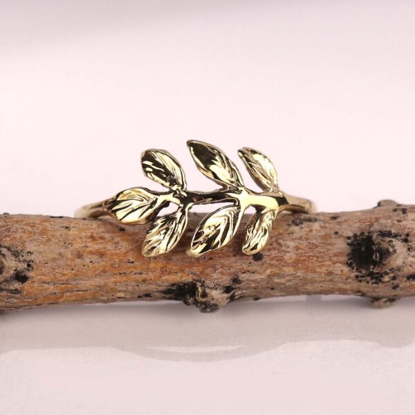 Brass Leaf Branch Ring
