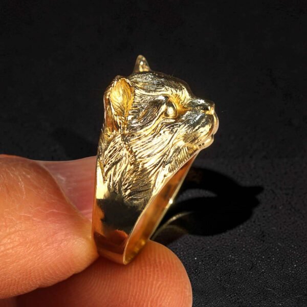 Brass Cat Head Ring