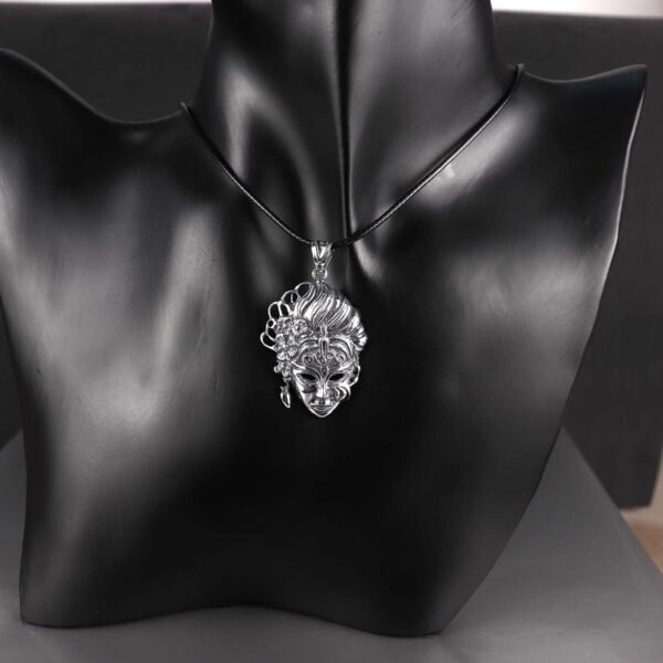 Sterling Silver Mask Pendant Necklace