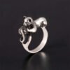 Sterling Silver Cat Ring with Spool of Thread