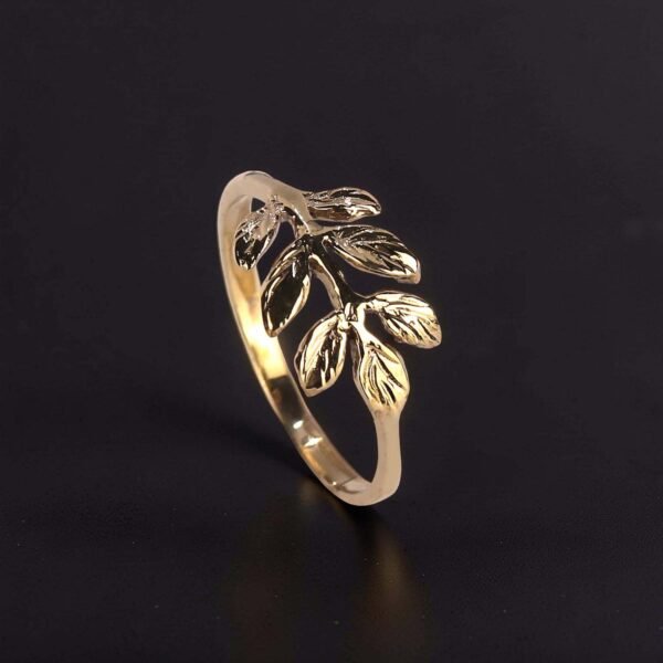 Brass Leaf Branch Ring
