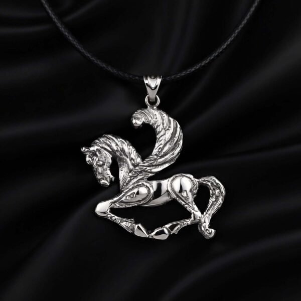 Sterling Silver Horse Pendant Necklace