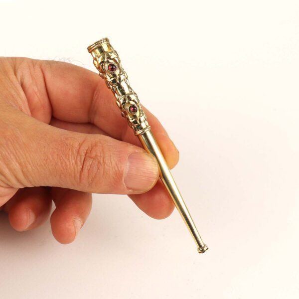 Brass Cigarette Holder with garnet stones