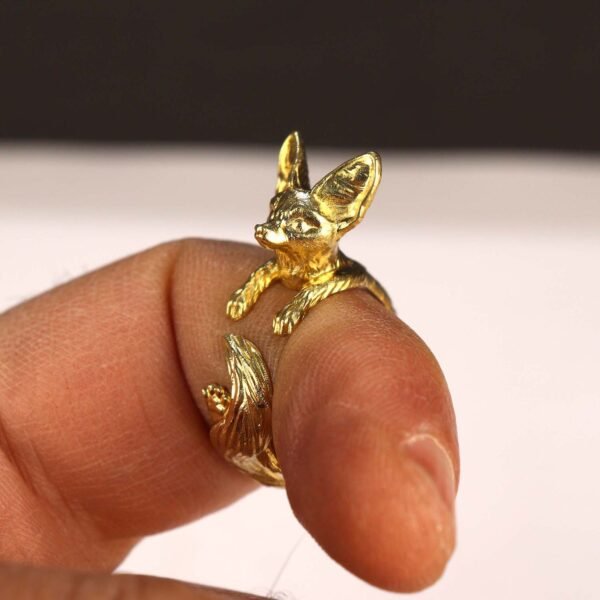 Brass Fennec Fox Wrap Ring