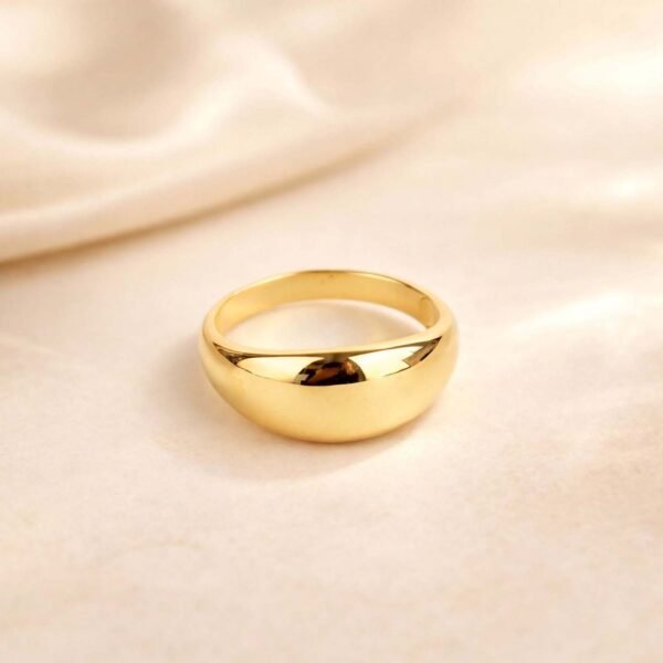 Gold Dome Ring, Gold Plated Sterling Silver Ring