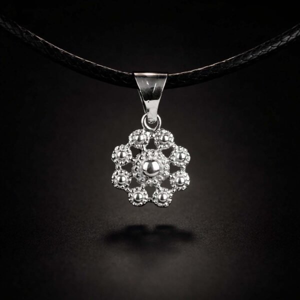Sterling Silver Flower Mandala Pendant Necklace Sterling Silver Flower Mandala Pendant Necklace