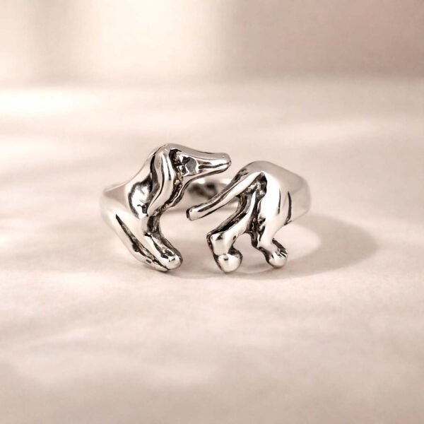 Adjustable Sterling Silver Dachshund Ring