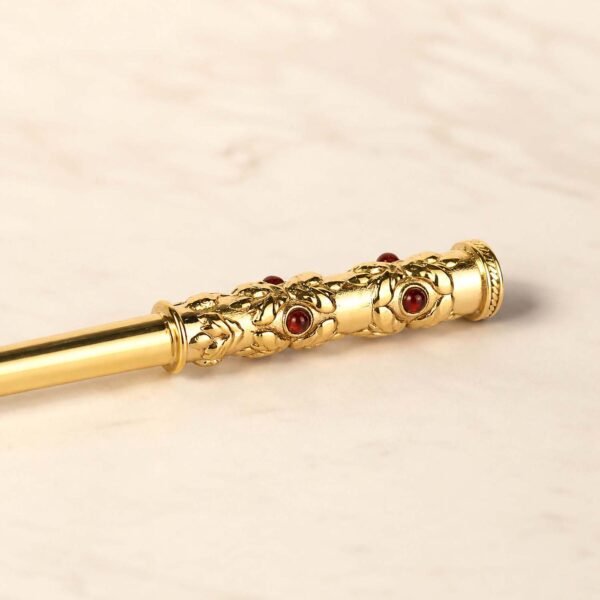 Cigarette Holder for Slim Size Cigarettes with Garnet Stones, Vintage Style, Made of Brass