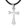Sterling Silver Cross Necklace, Gothic Cross Pendant, Minimalist Christian Jewelry, Unisex Cross Charm, Celtic Style Necklace, 30*17mm Sterling Silver Cross Necklace, Gothic Cross Pendant, Minimalist Christian Jewelry