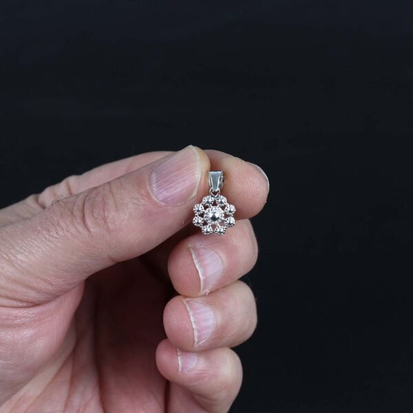 Sterling Silver Flower Mandala Pendant Necklace