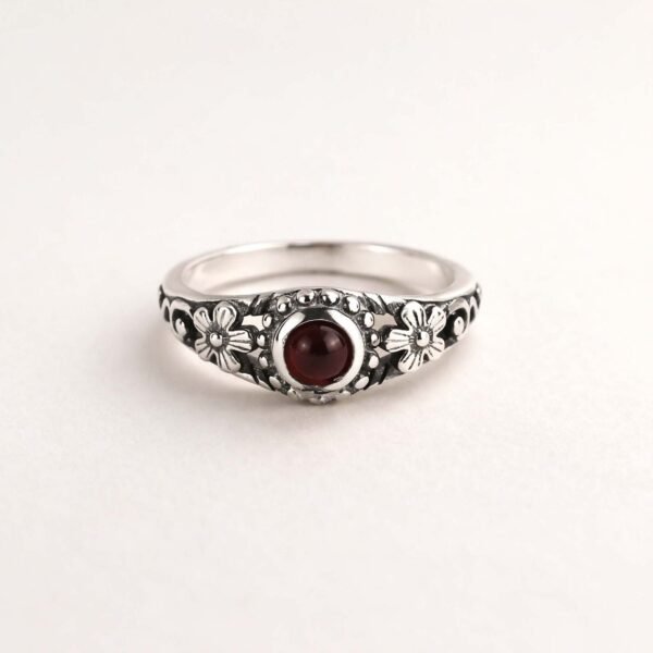 Garnet Sterling Silver Ring