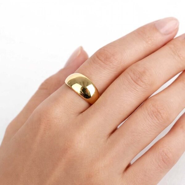 Gold Dome Ring, Gold Plated Sterling Silver Ring