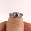Sterling Silver Amethyst Ring, Vintage Floral Engraved Band, Nature Jewelry, Sizes 4-12 Sterling Silver Amethyst Ring