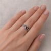 Garnet Sterling Silver Ring, Vintage Floral Band, Oxidized Silver Jewelry, January Birthstone Ring, Sizes 4-12 Garnet Sterling Silver Ring